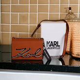 Karl Lagerfeld K Signature Cross Body Shoulder Bag With OG Box & Dust Bag (Brown - 666)